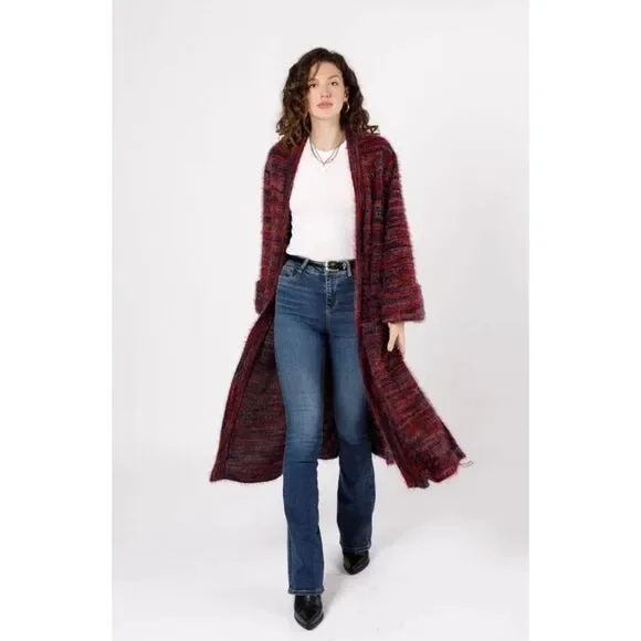 Band Of Gypsies Sunset Blvd Red Duster Cardigan Size Small NWT - Picture 3 of 4